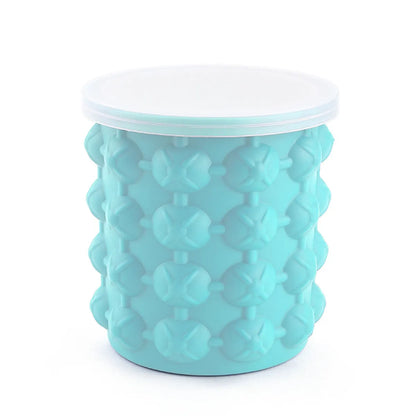 Silicone Ice Cube Molder Portable Bucket